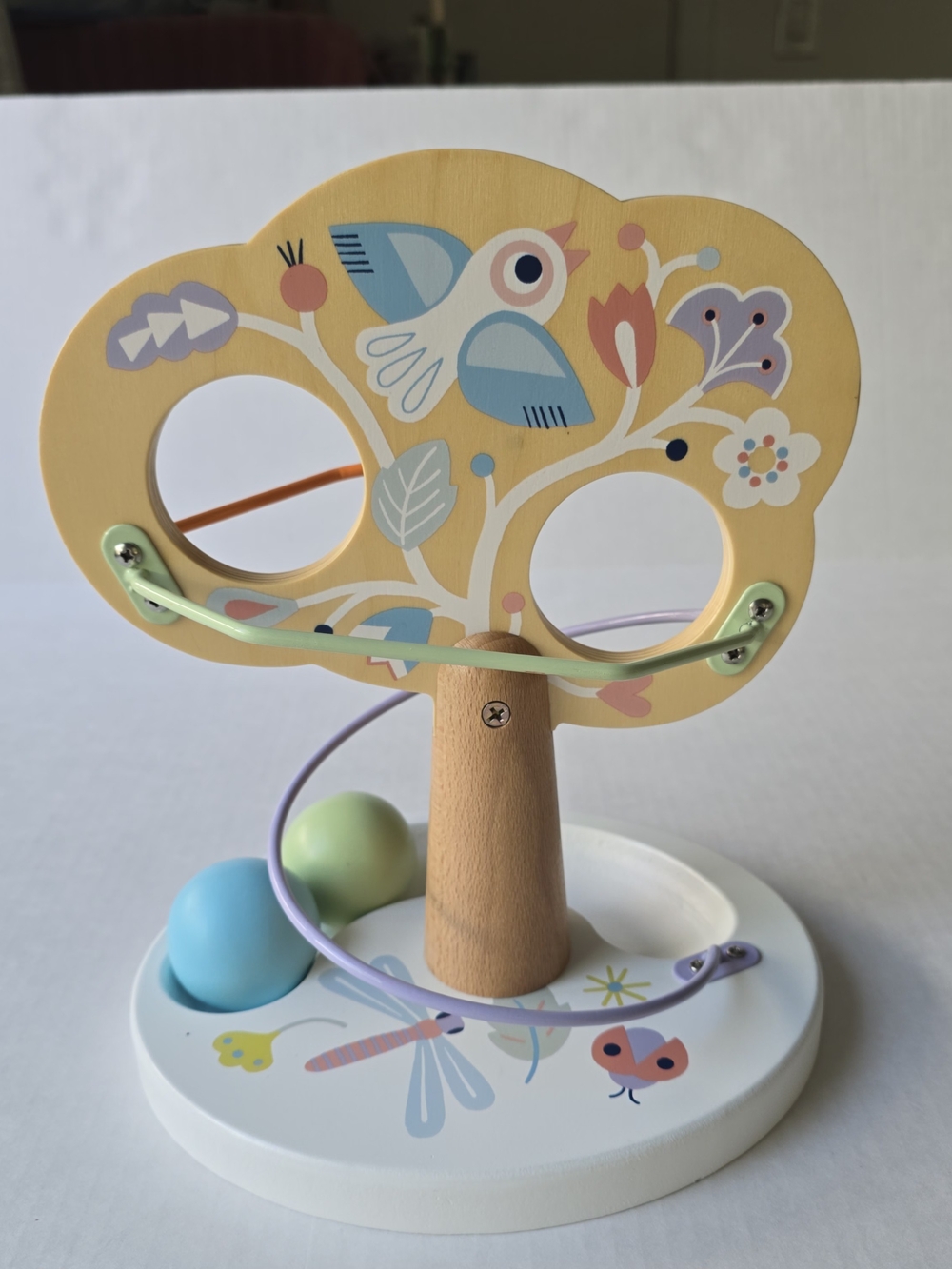 DJECO Babytree Wooden Ball Track in Pastel Colors